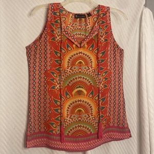 NY & Co Multicolored Sleeveless Business Casual Lightweight Top/ Blouse Size XS